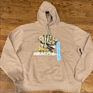 Men's Beige Graphic Hoodie realtree large sweatshirt